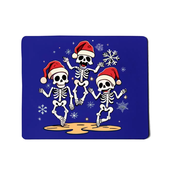 Dancing Skeleton Funny Christmas Halloween Cute Snow Xmas Gift Mousepad