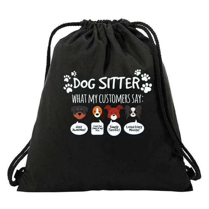 Dog Sitter Funny Dogs Faces Reaction Caring Grooming Stylist Gift Drawstring Bag