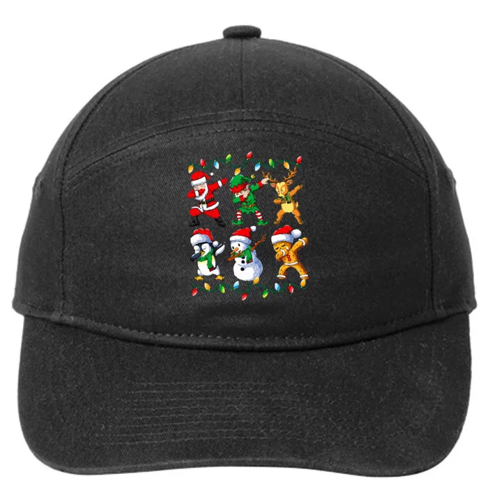 Dabbing Santa Friends Xmas Gifts Christmas 7-Panel Snapback Hat