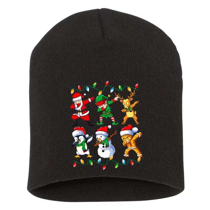 Dabbing Santa Friends Xmas Gifts Christmas Short Acrylic Beanie