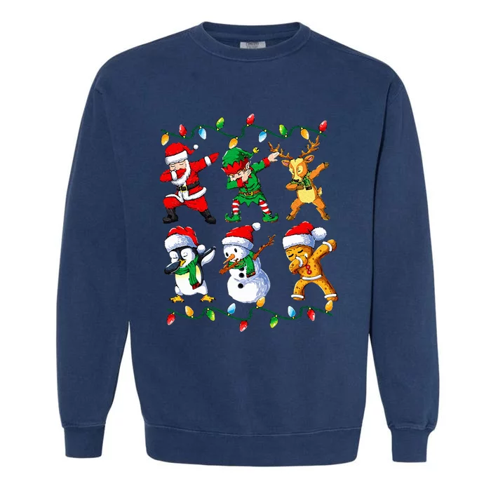 Dabbing Santa Friends Xmas Gifts Christmas Garment-Dyed Sweatshirt