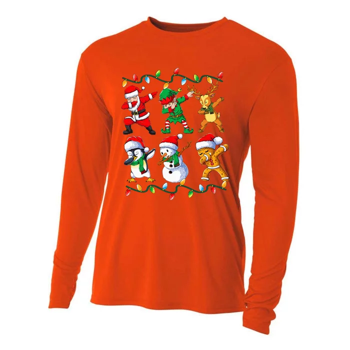 Dabbing Santa Friends Xmas Gifts Christmas Cooling Performance Long Sleeve Crew