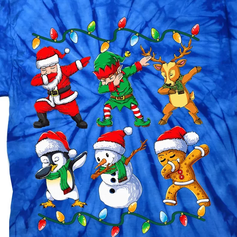 Dabbing Santa Friends Xmas Gifts Christmas Tie-Dye T-Shirt