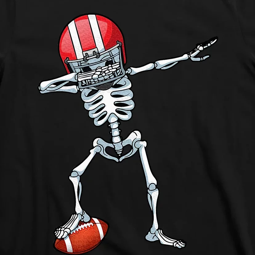 Dabbing Skeleton Football Player Sports Halloween T-Shirt