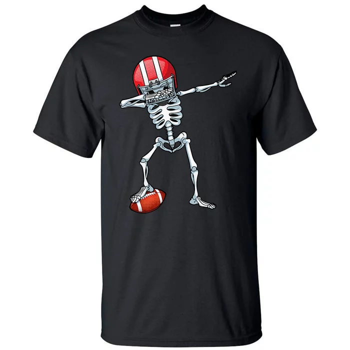 Dabbing Skeleton Football Player Sports Halloween Tall T-Shirt