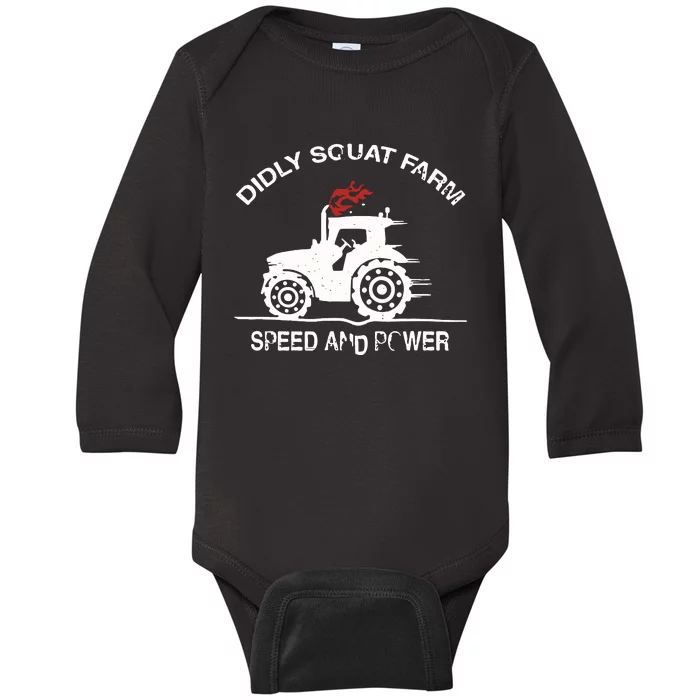 Diddly Squat Farm Speed And Power Baby Long Sleeve Bodysuit