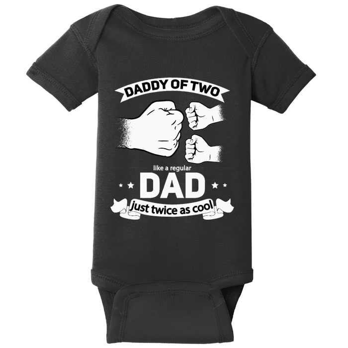 Dad Squared Fathers Day Dad Of Two Cool Daddy Of 2 Baby Bodysuit