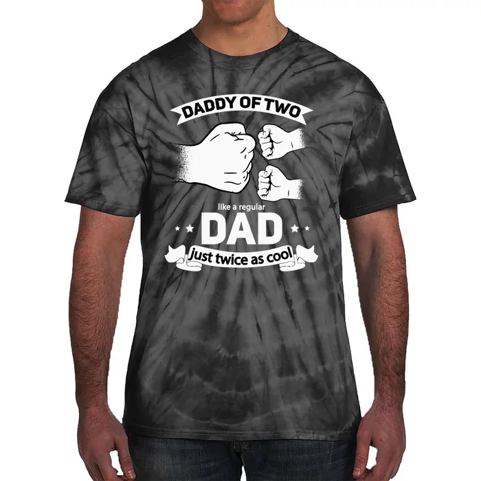 Dad Squared Fathers Day Dad Of Two Cool Daddy Of 2 Tie-Dye T-Shirt