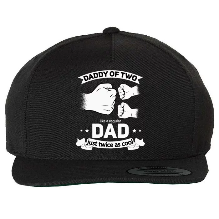 Dad Squared Fathers Day Dad Of Two Cool Daddy Of 2 Wool Snapback Cap