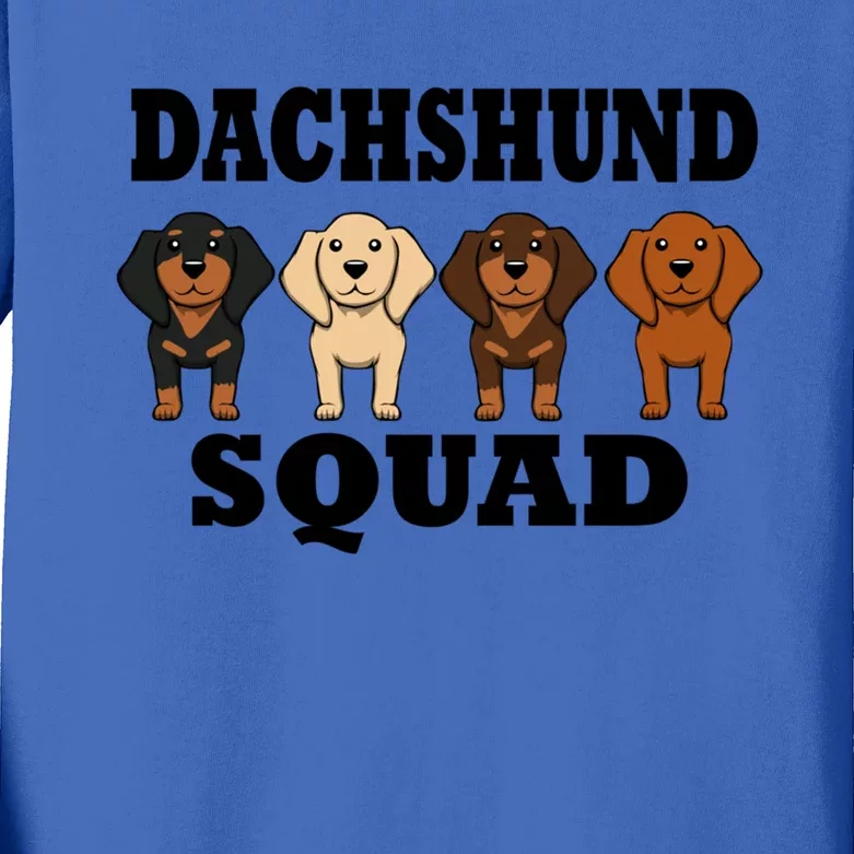 Dachshund Squad Funny Dog Team Pet Meaningful Gift Kids Long Sleeve Shirt