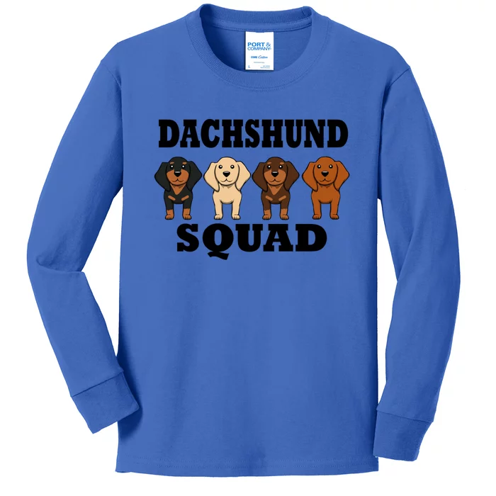 Dachshund Squad Funny Dog Team Pet Meaningful Gift Kids Long Sleeve Shirt