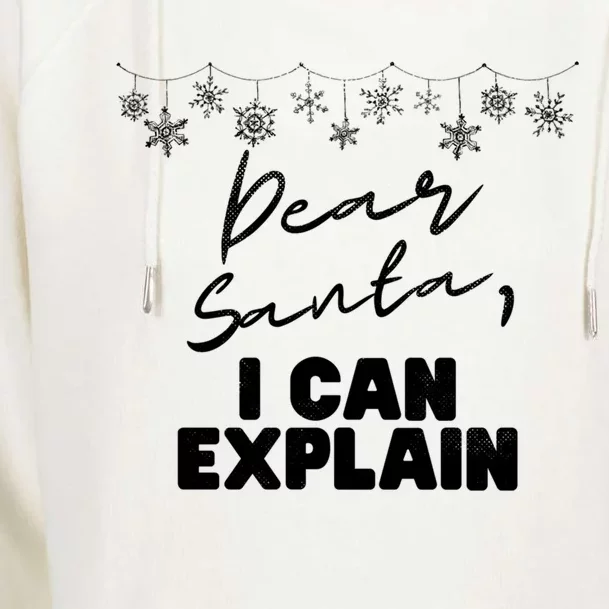 Dear Santa Funny Christmas Holiday Gift Designs Xmas Cool Gift Womens Funnel Neck Pullover Hood