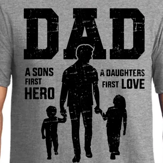 Dad Sons First Hero Daughter Love For Fathers Day Pajama Set