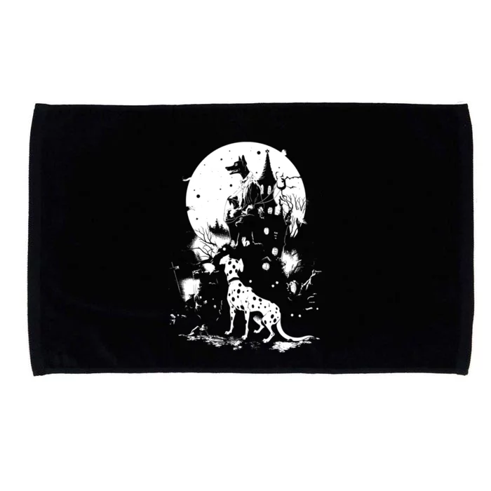 Dalmatian Spooky For Moonlight Halloween Gift Microfiber Hand Towel