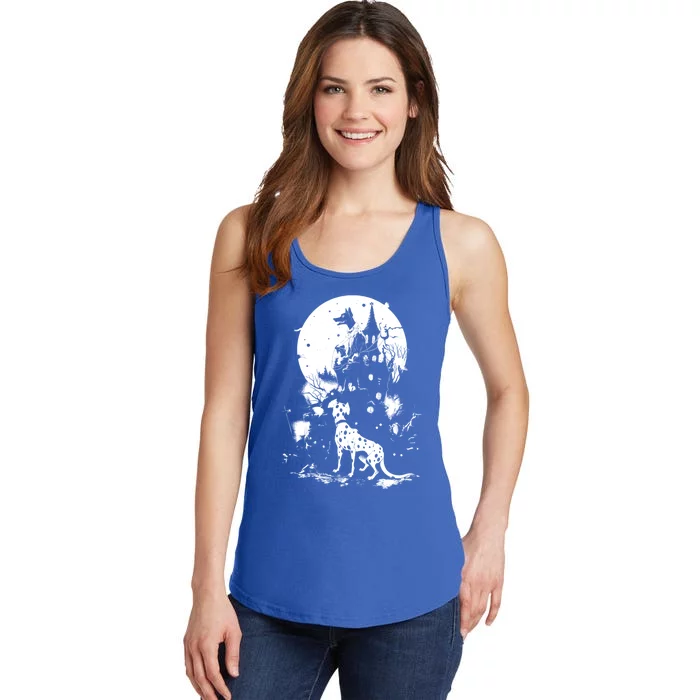 Dalmatian Spooky For Moonlight Halloween Gift Ladies Essential Tank