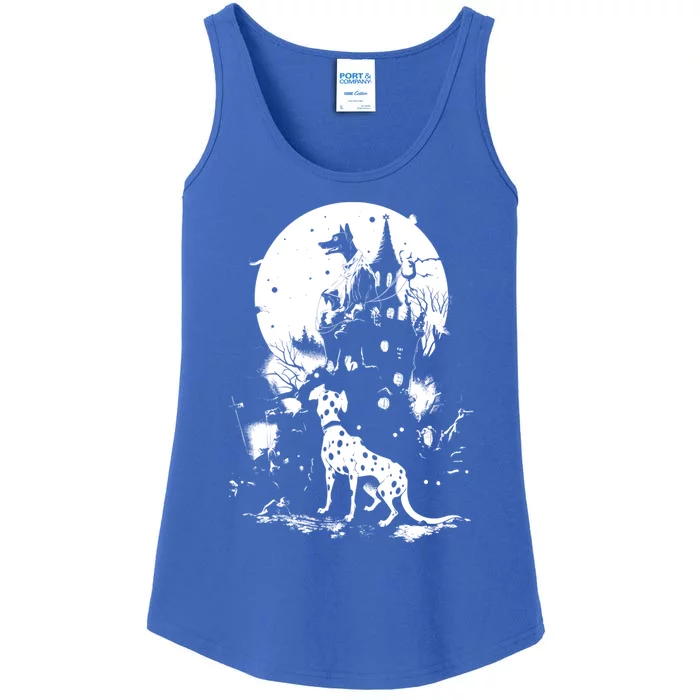 Dalmatian Spooky For Moonlight Halloween Gift Ladies Essential Tank