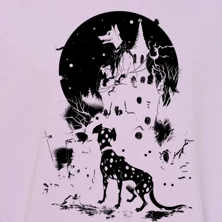 Dalmatian Spooky For Moonlight Halloween Gift Garment-Dyed Sweatshirt