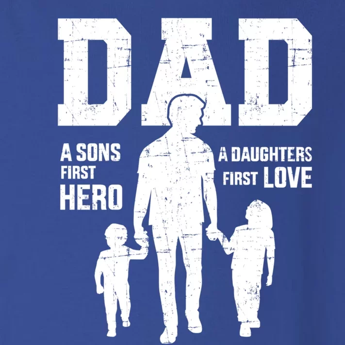 Dad Sons First Hero Daughter Love For Father's Day Funny Gift Toddler Long Sleeve Shirt