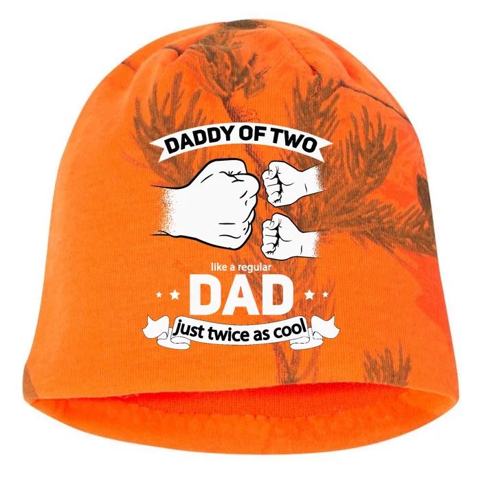 Dad Squared Fathers Day Dad Of Two Cool Daddy Of 2 Kati - Camo Knit Beanie