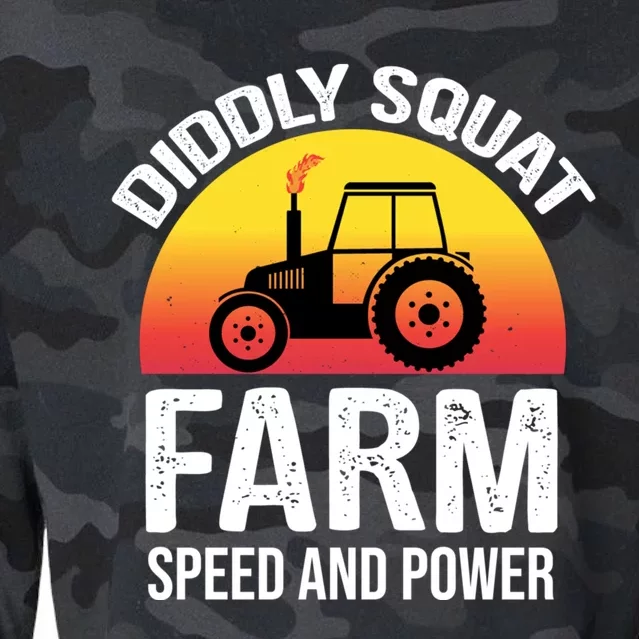 Diddly Squat Farm Speed And Power Gift Funny Tractor Gift Cropped Pullover Crew