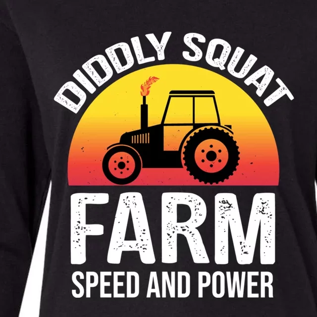 Diddly Squat Farm Speed And Power Gift Funny Tractor Gift Womens Cotton Relaxed Long Sleeve T-Shirt