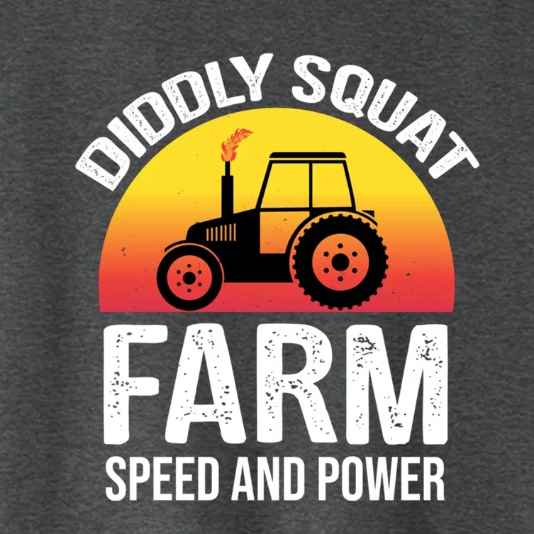 Diddly Squat Farm Speed And Power Gift Funny Tractor Gift Women's Crop Top Tee