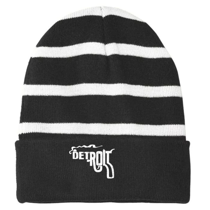 Detroit Smoking Gun Vintage Striped Beanie with Solid Band