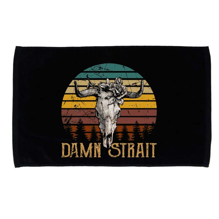 D.A.M.N. S.T.R.A.I.T Guitar Music Country Bullskulls Cowboy Microfiber Hand Towel