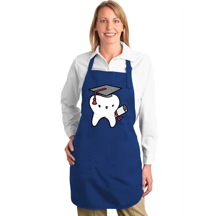 Dentist School Graduate Tooth Funny Gift Full-Length Apron With Pocket