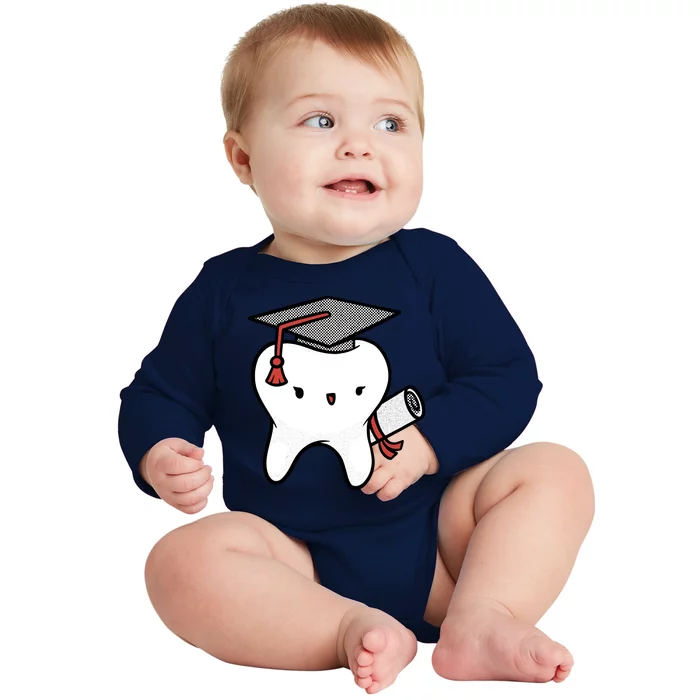 Dentist School Graduate Tooth Funny Gift Baby Long Sleeve Bodysuit