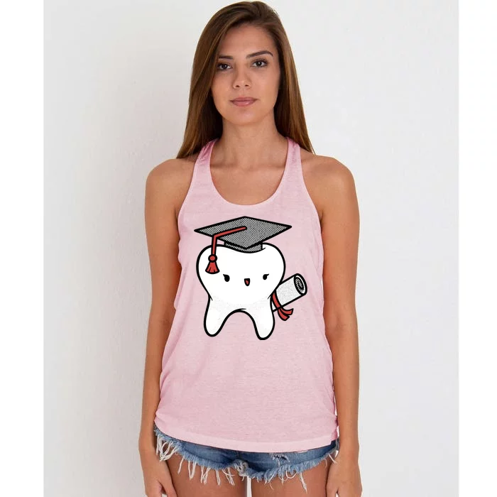 Dentist School Graduate Tooth Funny Gift Women's Knotted Racerback Tank