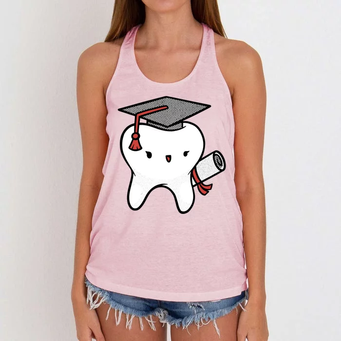 Dentist School Graduate Tooth Funny Gift Women's Knotted Racerback Tank