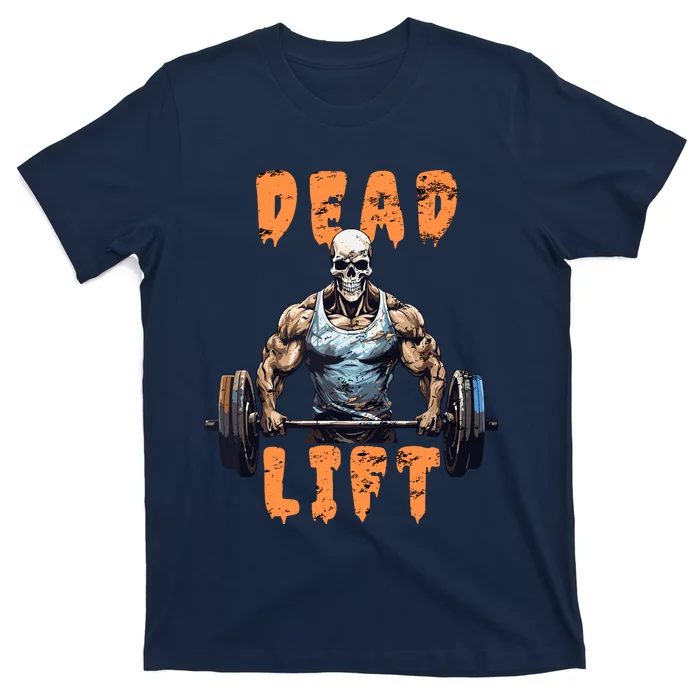 Deadlift Skeleton Gym Lifting Weights Training Halloween T-Shirt