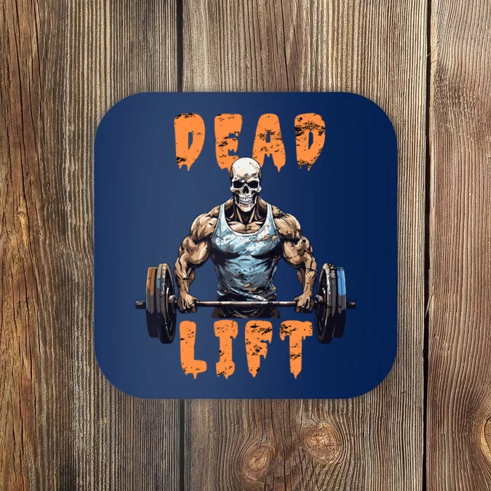 Deadlift Skeleton Gym Lifting Weights Training Halloween Coaster