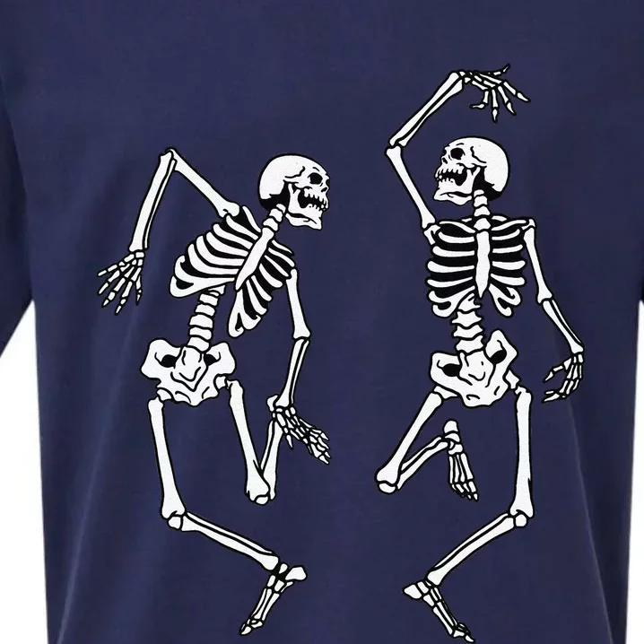 Dancing Skeleton Gothic Goth Spooky Womens Halloween Cute Sueded Cloud Jersey T-Shirt