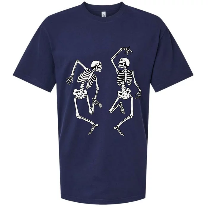 Dancing Skeleton Gothic Goth Spooky Womens Halloween Cute Sueded Cloud Jersey T-Shirt