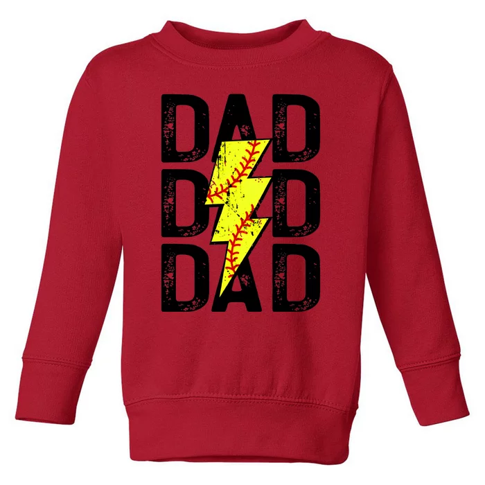 Dad Softball Game Day Toddler Sweatshirt