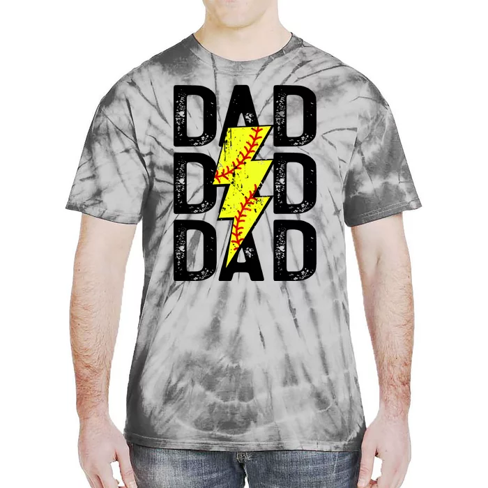 Dad Softball Game Day Tie-Dye T-Shirt