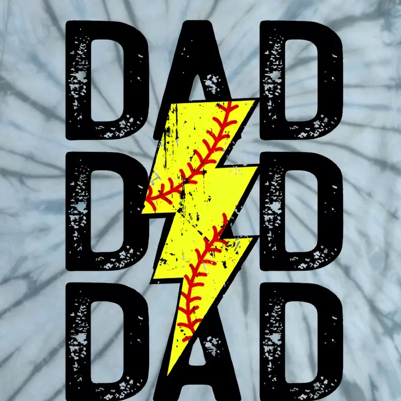 Dad Softball Game Day Tie-Dye T-Shirt