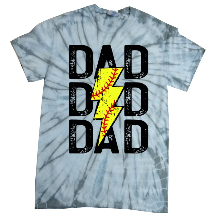 Dad Softball Game Day Tie-Dye T-Shirt