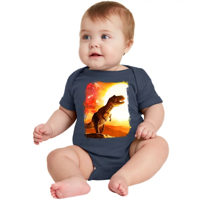 Desert Sun Galaxy Trex Dinosaur Baby Bodysuit