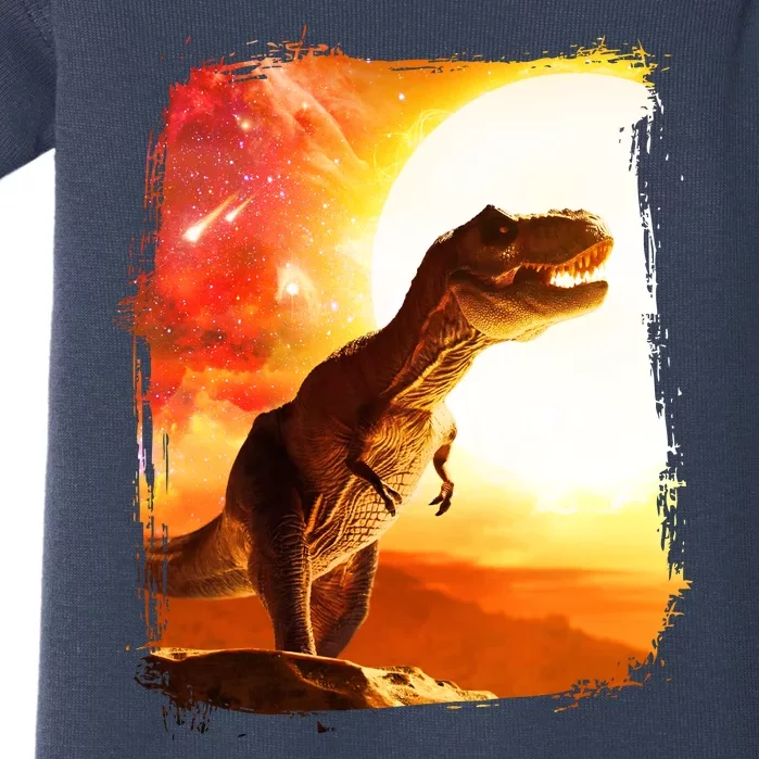 Desert Sun Galaxy Trex Dinosaur Baby Bodysuit