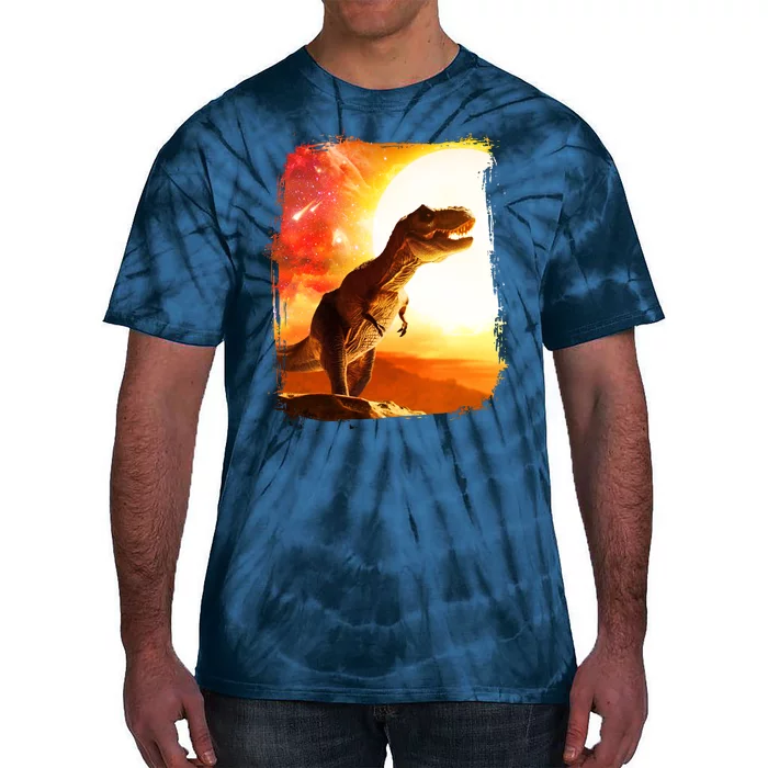 Desert Sun Galaxy Trex Dinosaur Tie-Dye T-Shirt