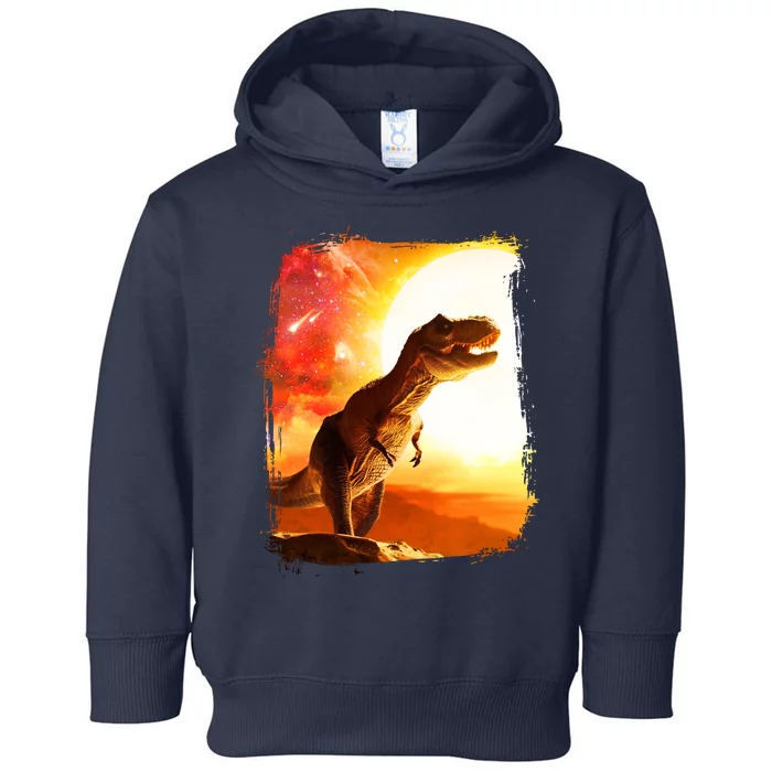 Desert Sun Galaxy Trex Dinosaur Toddler Hoodie