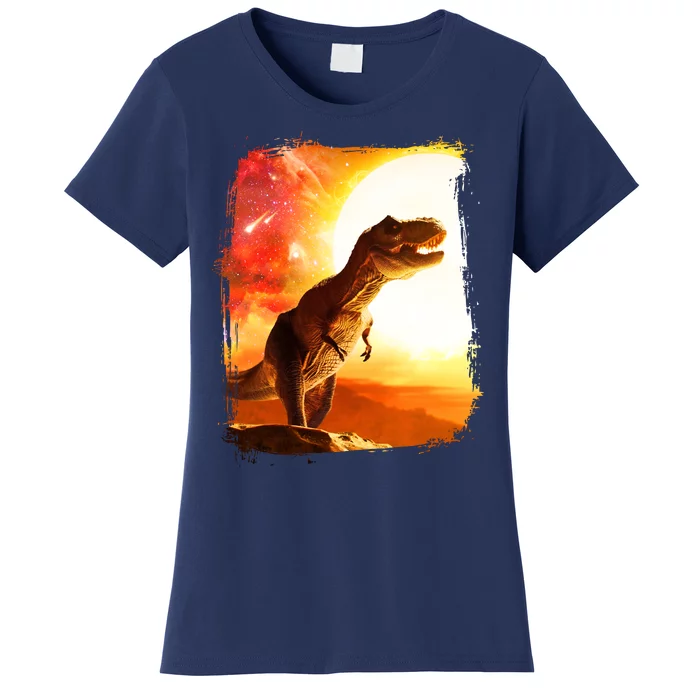 Desert Sun Galaxy Trex Dinosaur Women's T-Shirt