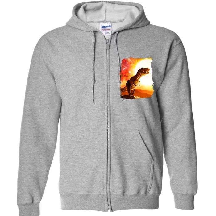 Desert Sun Galaxy Trex Dinosaur Full Zip Hoodie