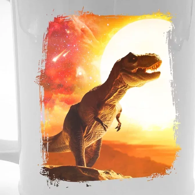 Desert Sun Galaxy Trex Dinosaur Front & Back Beer Stein