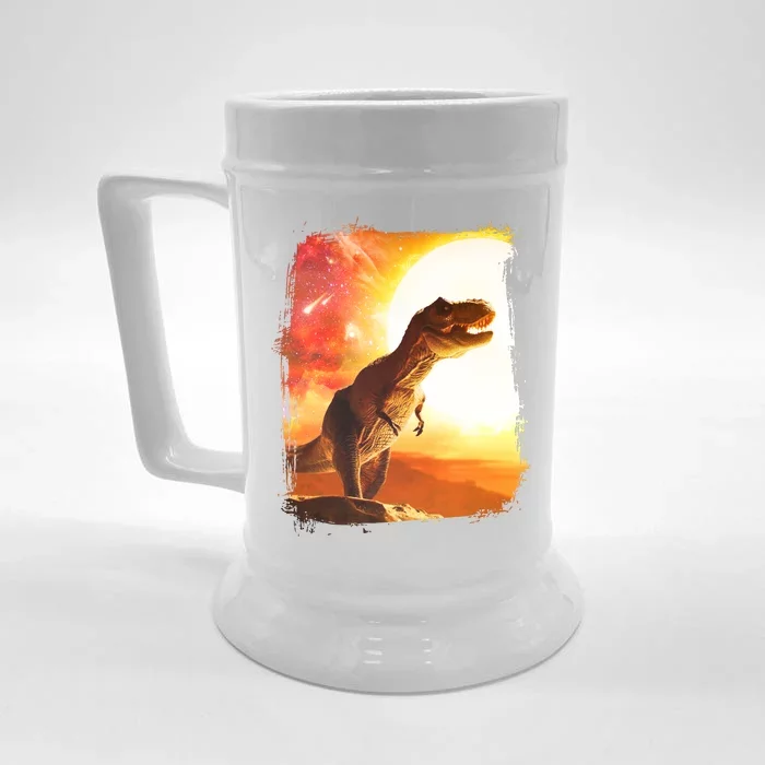 Desert Sun Galaxy Trex Dinosaur Front & Back Beer Stein