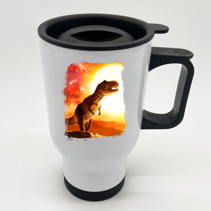 Desert Sun Galaxy Trex Dinosaur Front & Back Stainless Steel Travel Mug