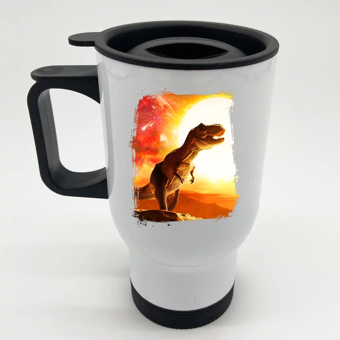 Desert Sun Galaxy Trex Dinosaur Front & Back Stainless Steel Travel Mug